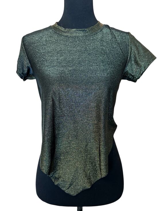 Young Fabulous & Broke Tops - New ~ YOUNG FABULOUS BROKE YFB ~ Women's Black Shimmer Cropped Top Size M